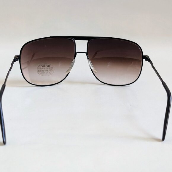 NWT Vintage 90's Large Square Metal Sport Sunglasses (M. Black) - Picture 4 of 5